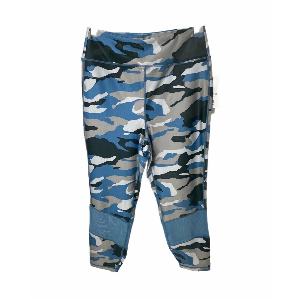 Nine West Women’s Legging's Blue and Grey Camouflage Active Athletic Size 1X